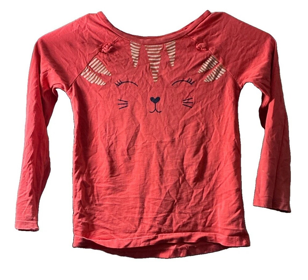 Carter's Red Cat Face Long Sleeve Tee
